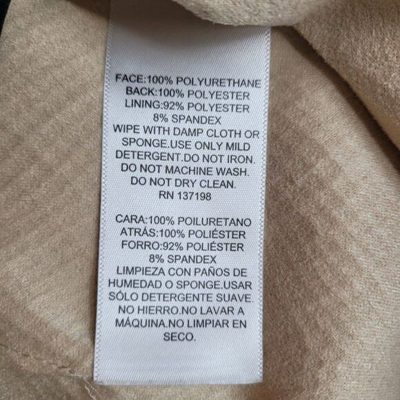 Danielle Bernstein Pants Faux Leather Snake High-rise Slim Leg Tan 4 Retro 90's - Picture 14 of 16